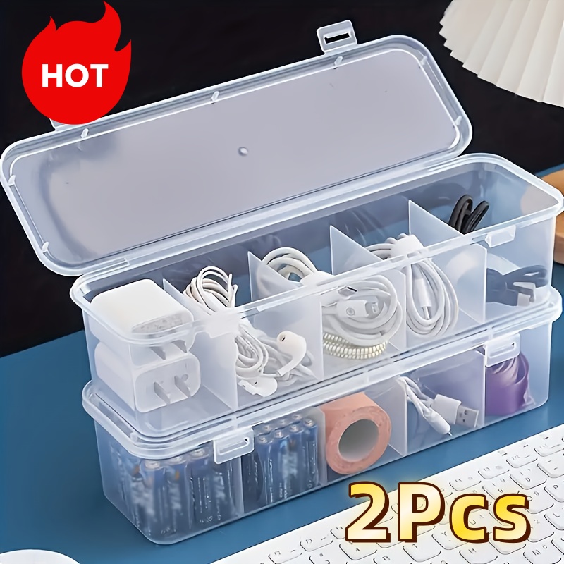 Pegboard Office Organizer - 2Pcs 대형 케이블 관리 상자(뚜껑 포함)