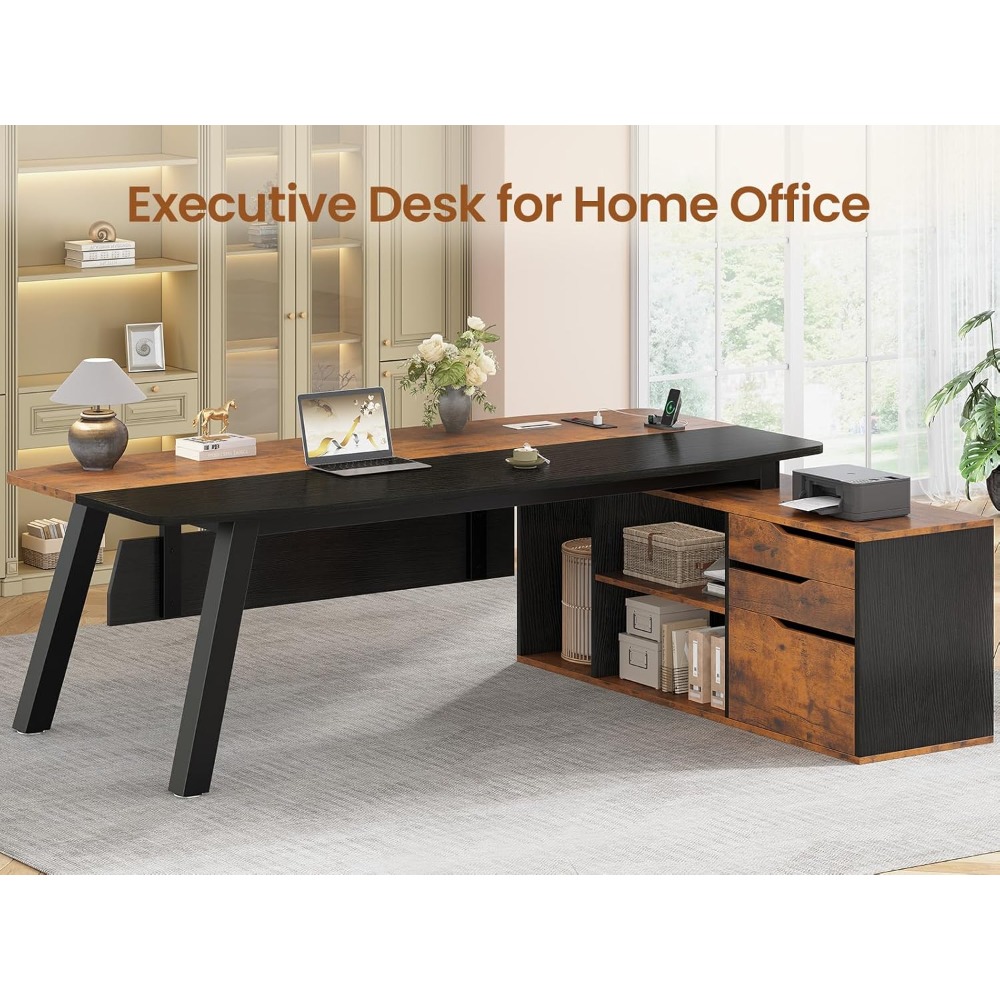 미국 배송 71인치 임원용 책상(파일 캐비닛 포함) 대 - Office Furniture Usa 리뷰 및 가격