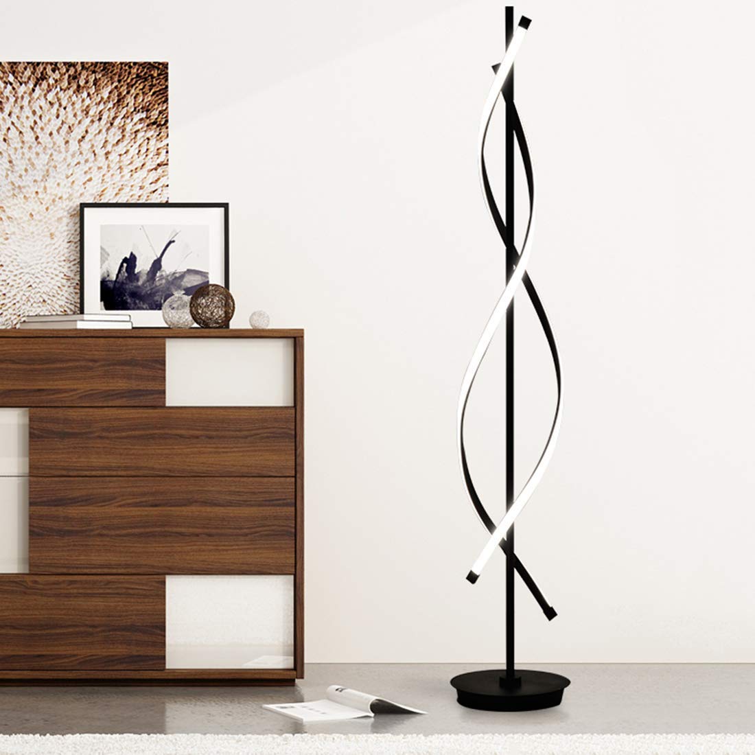 LED 플로어 램프 리모컨 디밍 가능 나선형 거실 조명 - Floor Lamp Arched 리뷰 및 가격