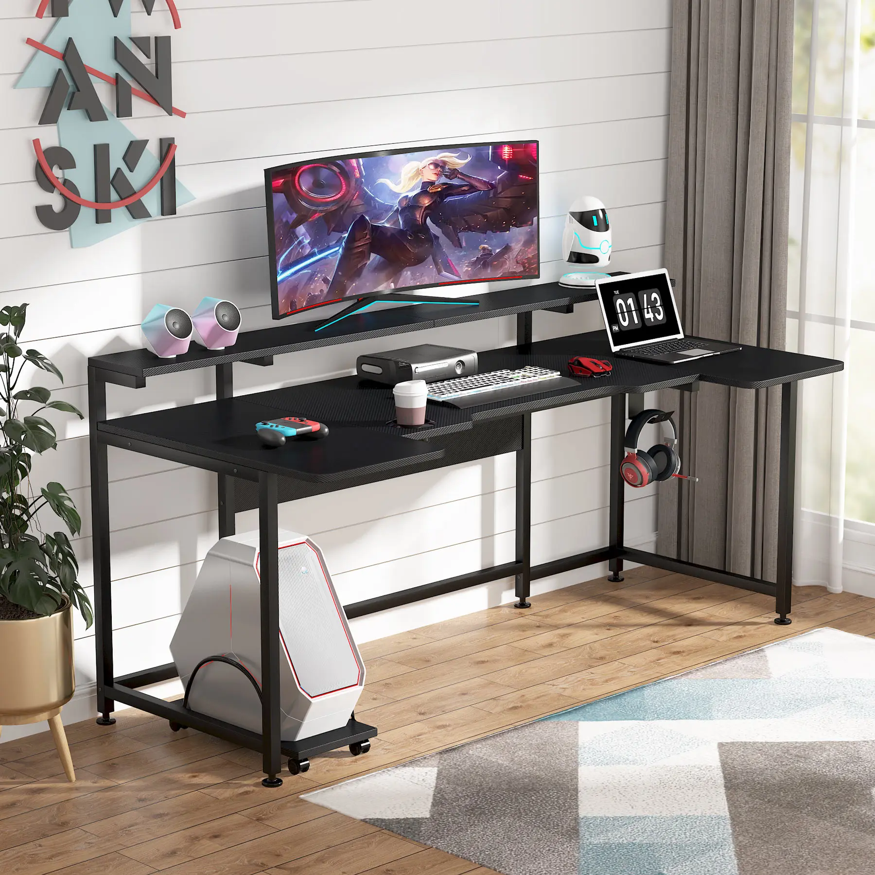 미국 창고 재고 빠른 배송 U자형 컴퓨터 책상 게임용  - Office Furniture Usa 리뷰 및 가격